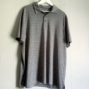 C9 by CHAMPION Golf Duo Dry Gray w Black Striped Golf Polo Shirt XL